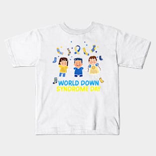 World Down Syndrome Day Awareness Socks Down Right Kids T-Shirt